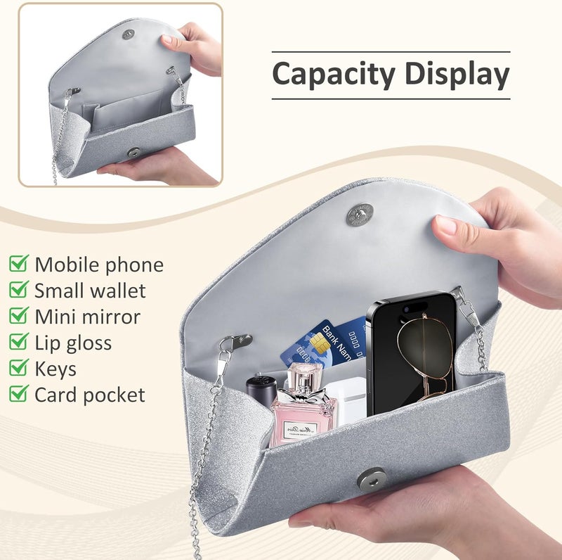 PACETAP Clutch Purses for Women, Handbags with Chain for Women Formal, Evening Bag for Wedding Party Cocktail Prom Dinner - Image 4